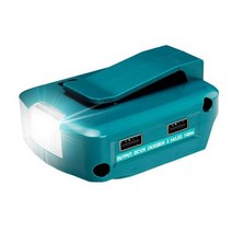 14.4v / 18v 200lm LED 라이트 리튬 이온 배터리 듀얼 USB 배터리 변환기 Makita 배터리 야외 손전등 액세서리, 하나, 푸른