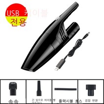차량 청소기 무선차 양용 건습 청소기 자동차용 고성능 휴대용 청소기, 블랙 무선