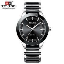 스위스 브랜드 tevise 새로운 시계 패션 비즈니스 캘린더 남자 시계 세라믹 남자 쿼츠 시계