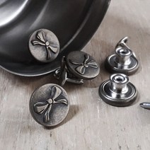 리본 형압 흔들이단추 17mm 엔틱골드 5set
