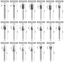 6MM 금속 드로잉 텅스텐 카바이드 밀링 커터 로터리 도구 버 CNC 조각 연마 가공 (416058), 20pcs