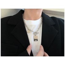 이니셜이 들어간 엣지 힙합 목걸이~ 쿨 쇄골목걸이 쿨한 패션 인즈 커플