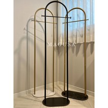 북유럽 감성 골드 철제행거 대리석 미니 쇼핑몰 인테리어 옷가게 슬림행거 2종 3컬러 150cm 170cm, 골드&블랙, 아치형