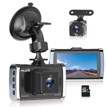 FALSAD 드라이브 레코더 전후 카메라 풀 HD1920×1080P 200만 화소수 3 인치 IPS 모니터 170도 광각 시야 G-sensor 기능 HDR 루프 녹화 LED 신호기 대책 노이즈 대책 주차 감시 동체 검지 간단 설치 3 인치 드라이브 레코더)