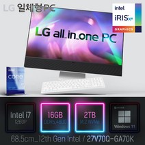 LG 일체형PC(12세대) 27V70Q-GA70K [이벤트 한컴오피스 증정], 27V70Q-GA70K 램16GB + SSD2TB