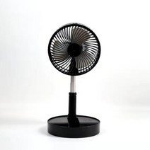 휴대용에어컨 무시동 실외기없는에어컨 미니 usb 충전식 팬 접이식 텔레스코픽 플로어 팬, 블랙 7200mah