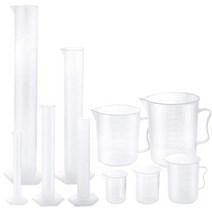 플라스틱 눈금 실린더 비커 5 개 10ml 25ml 50ml 100ml 250ml B