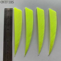 다트 룰렛판 기계 전자 50 개/몫 4 인치 오른쪽/왼쪽 날개 터키 깃털 방패 컷 양궁 DIY 사냥 슈팅 Fletches, 14 Fluorescent Yellow