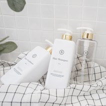 홈스토킹 모던 사각 욕실 디스펜서 샴푸통 800ml, 1개, 투명 실버 / 헤어 컨디셔너