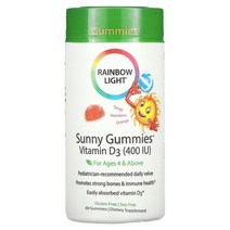 RAINBOW LIGHT SUNNY GUMMIES 비타민D3 만 4세 이상 톡, 단색, 한 사이즈