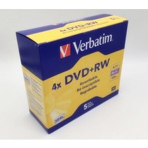 공씨디 공cd 공DVD Verbatim DVD + RW 재기록 가능 4.7GB 4X 120 분 5 팩 도매, 한개옵션0