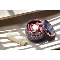 제이아로마향 태국 천연 아로마 콘향 기하학 꽃잎 원형 틴케이스 세트, 프리지아