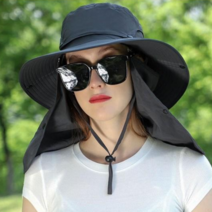 보물섬 여자 산행 모자 등산모자 캠핑 모자 안면 가리게 포함, 다크 그레이