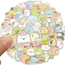 오브젝트스티커 힙한 다꾸팩 레터링 투명 흑백 포인트 스티커 다꾸세트 10/30/50PCS 코너 Sumikkogurashi 만화 귀여운 장난감 노트북 iPad 스케이 822EA 1, 50-PCS