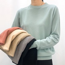 온리예 부드러운 캐시터치 비스코스 라운드 니트 6컬러