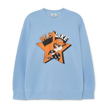 라이크 카툰 오버핏 맨투맨 LA L.SKY BLUE