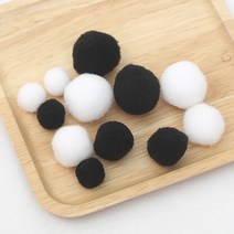 [펠트친구] 흑백뽕뽕(솜방울) 모빌만들기/꾸미기재료, 15mm(50개)