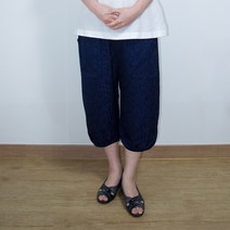 명품인견 국내산 허리밴딩 인견 무지 8부 몸빼바지