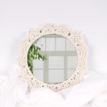 마이데일리룸 공주 벽걸이 거울 마크라메 패브릭 인테리어 둥근 공예 DIY, 02. 에스닉