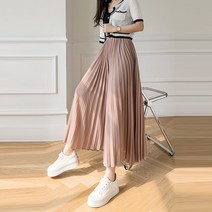 다이뻐 DAIBBU 리틀깽스 빅사이즈 시원한 여름 쉬폰 솔리드 주름 넓은통 와이드팬츠 플리츠 치마바지 여름휴가 바캉스패션