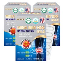 무릎 관절엔 메가 디메틸설폰 MSM 골드1600 60정X3개/보스웰리아 글루코사민, 126g, 3개