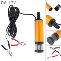 전문 2L/min 60W 2V / 스테인레스 스틸 잠수정 펌프 물 오일 디젤 연료 전송 자동차 캐러밴 해양, 02 12V Alligator Clips