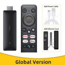 셋탑박스 OTT셋톱박스 realme 4k smart tv stick 1080p global version 12gb ram 8gb rom arm cortex a35 quad tv, 블랙케이스 케이블, 4k버전 충전기