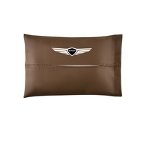 각티슈 케이스 자동차 가죽 티슈 박스 서랍 다기능 크리에이티브 백 현대 제네시스 쿠페 G80 G70 G90, 한개옵션1, 03 Chestnut dumpling