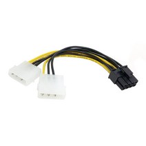 8핀 듀얼 4 비디오 카드 전원 바코드 Y PCI 몰 렉스 그래픽 케이블 18cm, 01 18cm_01 1pcs