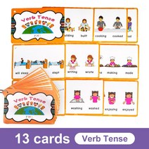 영어 문법 플래시 카드 복수 동사 시제 동의어 반의어 어휘 영어 카드, Verb Tense