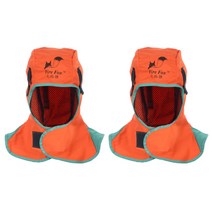 GHSHOP 2P 방염제 안전 헬멧 용접 목 머리 보호 후드 오렌지, 설명