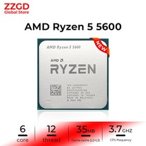 AMD Ryzen 5 5600 R5 3.5GHz 6 코어 12 스레드 CPU 데스크탑 액세서리 프로세서 7NM L3 32M 100-000000927 소켓 AM4