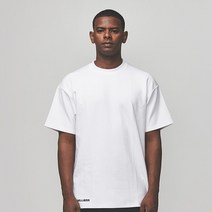 밀리바 투페이스 오버핏 화이트 반팔 티셔츠