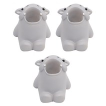 차차미 3P 귀여운 동물 캐릭터 칫솔꽂이 거치대 연필 펜 꽂이, 3개, 하마