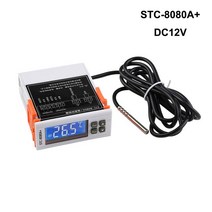 자동온도조절기 STC8080A + 디지털 온도 조절기 냉장고 자동 성에 제거 타이머 알람 기능, 01 DC 12V, 01 DC 12V