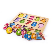 15개월교구 손잡이달린 우드 숫자꼭지퍼즐 조각 소근육 퍼즐완구 두뇌발달 관찰력 퍼즐장난감 아기교구 IQ