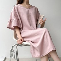 와일드펫 여성 썸머 린넨 나팔소매 루즈핏 원피스