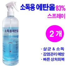 두원사이언스 살균소독 소독용에탄올 스프레이 500ml 감염관리예방, 2개