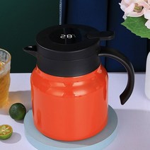 티웨어 온도표시 보온주전자 750ml 오렌지 차거름망, 없음