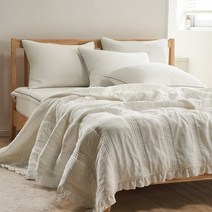 레이어드홈 모달 누빔 스프레드 이불 세트 워싱 S Q K, 베개커버, 블루