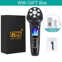 김희선 마사지기 콜라겐생성 4 in 1 미니 hifu 기계 초음파 rf ems 펄스, 우리 플러그
