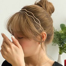 키메라제이 물결 웨이브 메탈 얇은 머리띠 헤어밴드 2color