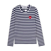 꼼데가르송 여성 하트 와펜 스트라이프 긴팔티 AZ T323 051 1