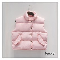 티피 여성 겨울 기질 쇼트 타입 두텁게 하다 보온 루즈핏 편하다 패딩 조끼