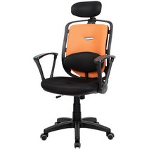 청심의자 스마트 고급형 대요추 의자 우레탄 바퀴 인조가죽 SD600, 오렌지