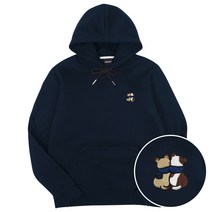 옥스타 남녀공용 캣 프렌즈 자수 특양면 오버핏 후드티