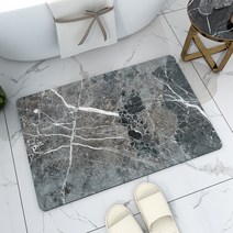 COSYEVNO 미끄럼방지매트 미끄럼 방지 물을 흡수하다, 바위 접시 질감 구름 회색-사각형, 80*120CM (규조류 진흙)