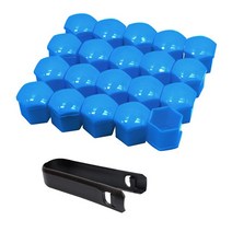 자동차 휠 너트 20x 자동차 타이어 휠 너트 캡 19mm 포드 뷰익 도요타 마쓰다 현대 쉐보레 외부 장식용 허, 08 파란_01 19mm, 08 파란_01 19mm