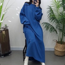 제이후 가을 골지 라운드 빅사이즈 오버핏 옆트임 편한 맥시 롱 니트 원피스 5color