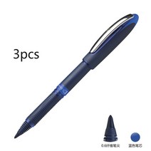 슈나이더 원 비즈니스 롤러 볼 펜 젤 펜촉 3 개 팩 0.3/0.5/0.6/1.0mm 펜 블랙/블루/레드/그린/바이올렛 볼펜, 3피스 블루 0.6mm